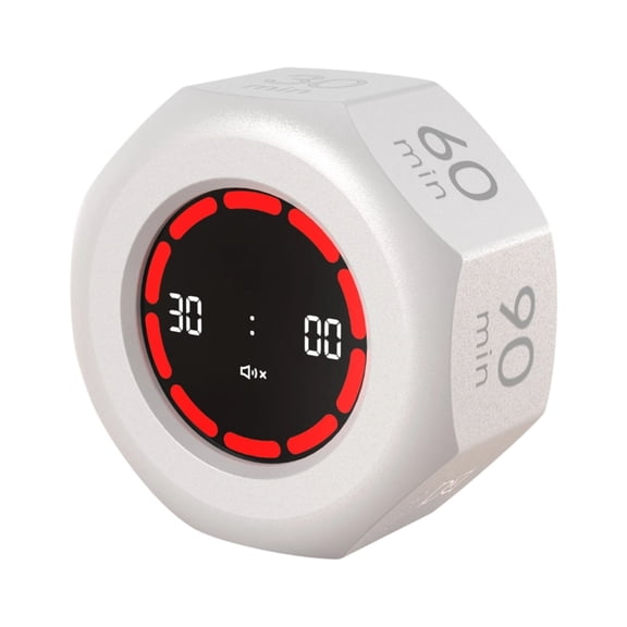 LCD Screen Rechargeable Pomodoro Timer Flipping Gravities Sensors 7 Presets Design Adjustment Sound Alerts Time Trackers