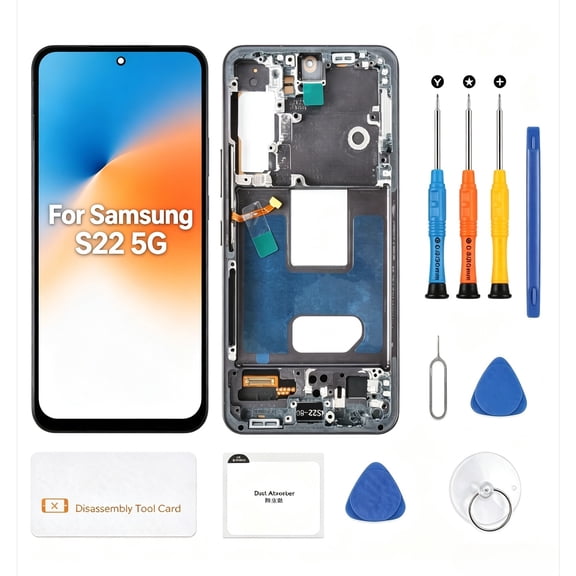 LCD Screen Replacement For Samsung Galaxy S22 SM-S901U, S901U1 Touch Screen Display Digitizer Assembly W/Repair Kits