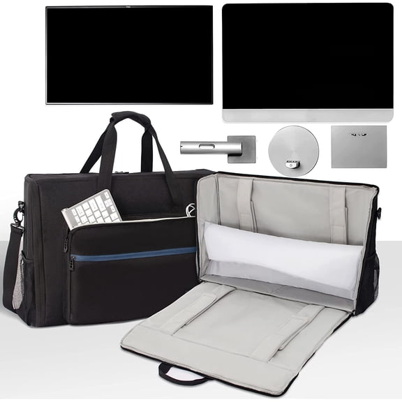 LCD Screens/TVs (up to 2) Transport Tote Bag for 24" Displays Padded Monitor Carrying Case (NOT FOR ) Travel Bag With Shoulder Strap, Large Accessories Pocket