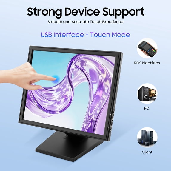 LCD Touchscreen Monitor, Computer Touch Screen PC Display, 17 Inch Desktop Touch Display