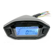 LCD Universal Motorcycle Speedometer Gauge Odometer 5 Gear 7 Backlight 13000 RPM 199 KMH MPH Motorcycle Tachometer
