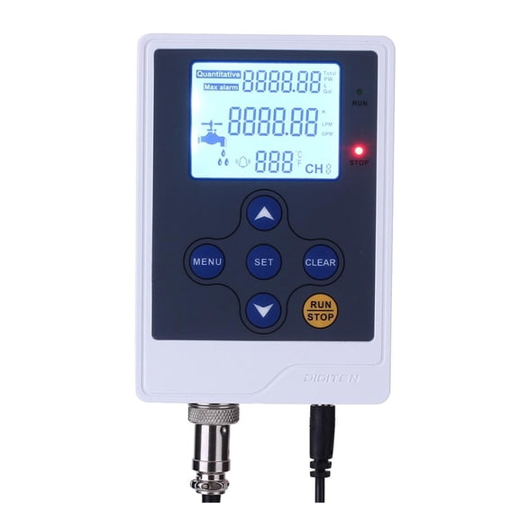 LCD Water Liquid Flow Rate Volume Digital Display Flowmeter, Quantitative Controller Liter Gallon LPM GPM ,Accurate Measurements