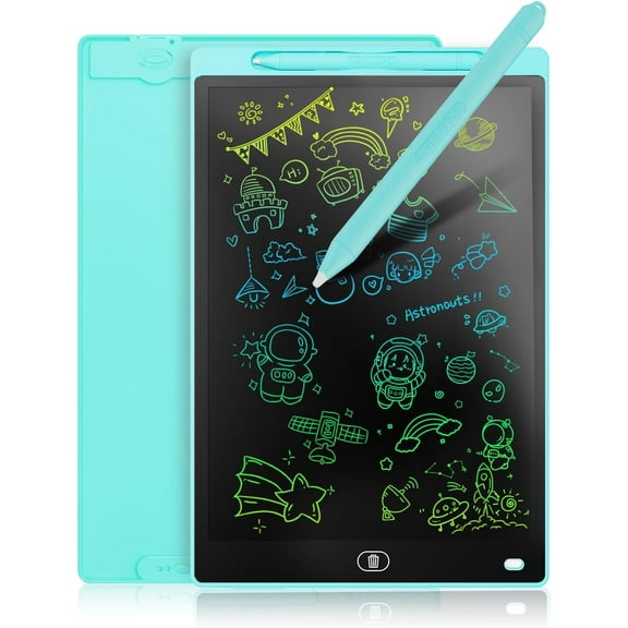 LCD Writing Board 16 Inches, Colourful Electronic Tablet, Portable Erasable Drawing Board, Graphic Tablet for Children's Games 3 4 5 6 7 Year Old Kid Boys Girls (Blue)