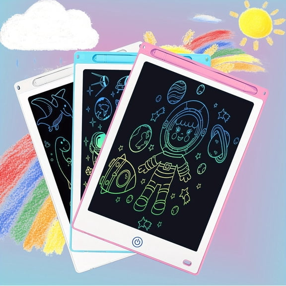 LCD Writing Drawing Tablet 2 Pack, Eye Protection No Blue Light Color Doodle Board, Kids Home School Learning Graffiti Toy, Reusable Electronic Drawing Pad Educational Gift For Boys Girls