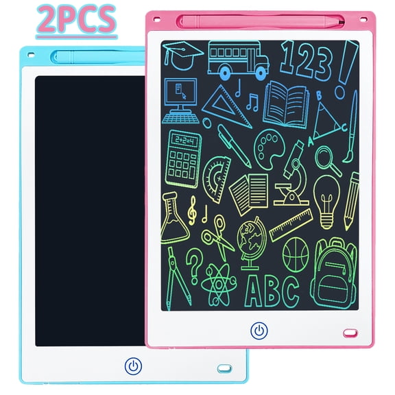 LCD Writing Drawing Tablet 2 Pack, Eye Protection No Blue Light Color Doodle Board, Kids Home School Learning Graffiti Toy, Reusable Electronic Drawing Pad Educational Gift For Boys Girls