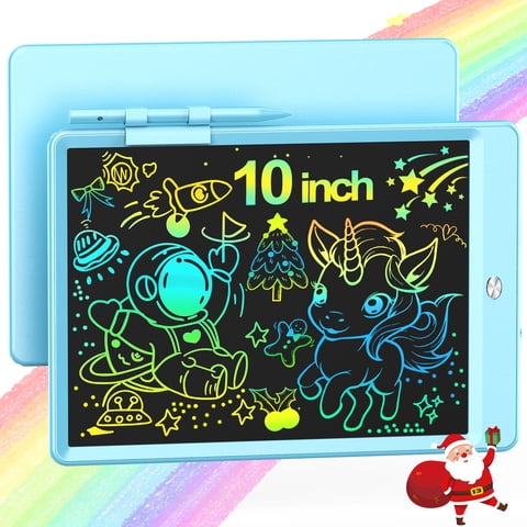 LCD Writing Tablet, 10 Inch Colorful Doodle Board Drawing Pad for Kids, Car Trip Educational Toys, Erasable Electronic Drawing Pads, Birthday Gift for Age 3 to 8 Year Old Boys Girls