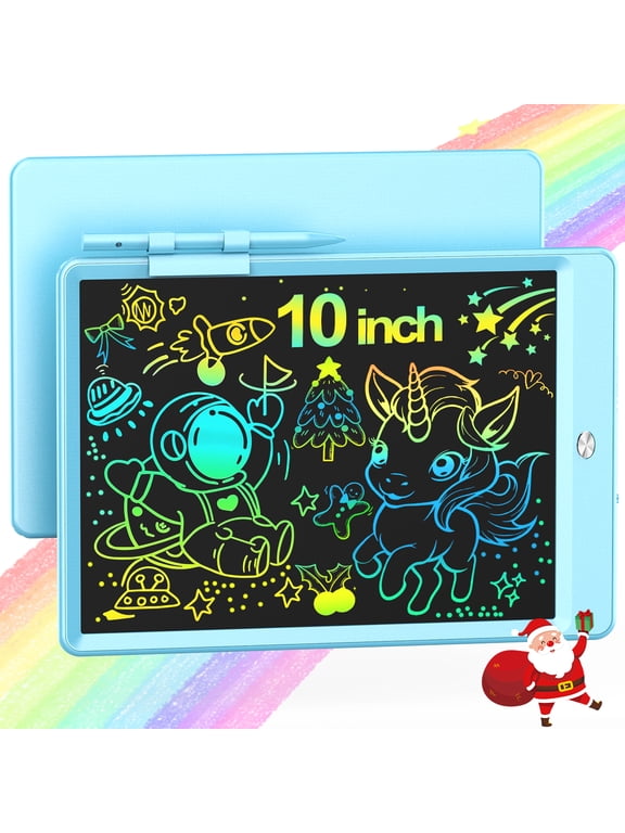 LCD Writing Tablet, 10 Inch Colorful Doodle Board Drawing Pad for Kids, Car Trip Educational Toys, Erasable Electronic Drawing Pads, Birthday Gift for Age 3 to 8 Year Old Boys Girls