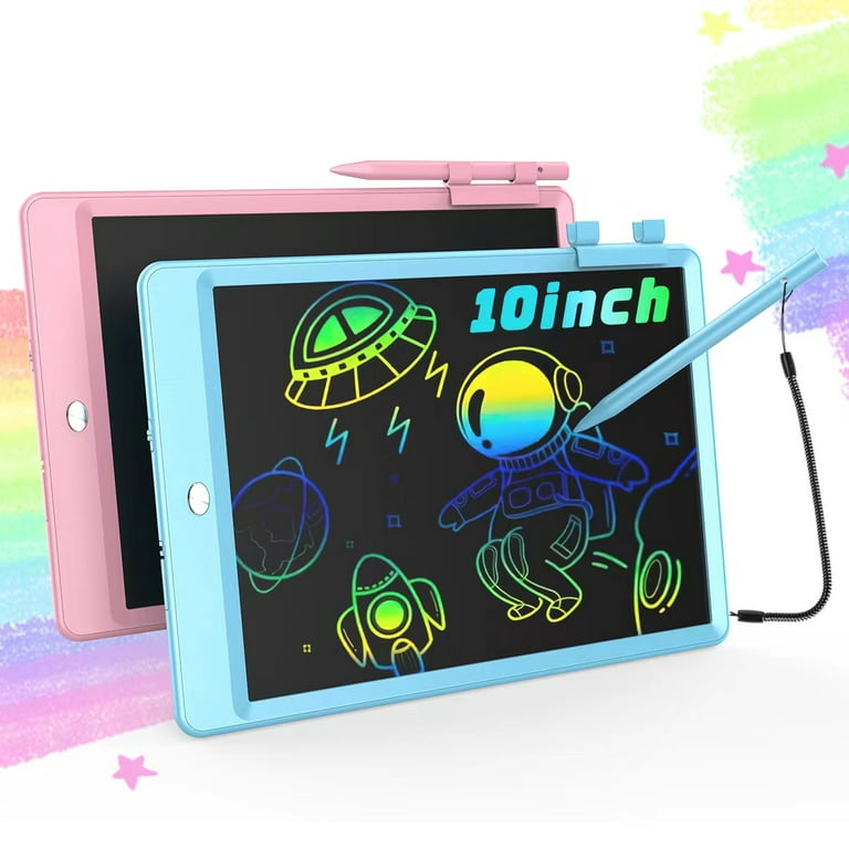 Kids Drawing Pad Doodle Board 12'' Colorful Toddler Scribbler Board  Erasable Lcd Writing Tablet Light Drawing Board Educational Learning Toys  Gifts Fo