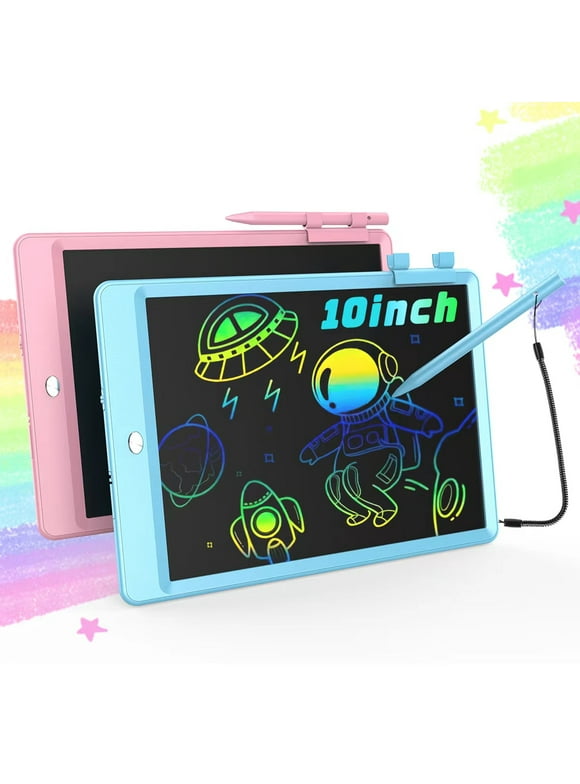 LCD Writing Tablet, 10 Inch Colorful Doodle Board Drawing Pad for Kids, Car Trip Educational Toys, Erasable Electronic Drawing Pads, Birthday Gift for Age 3 4 5 6 7 8 Year Old Boys Girls