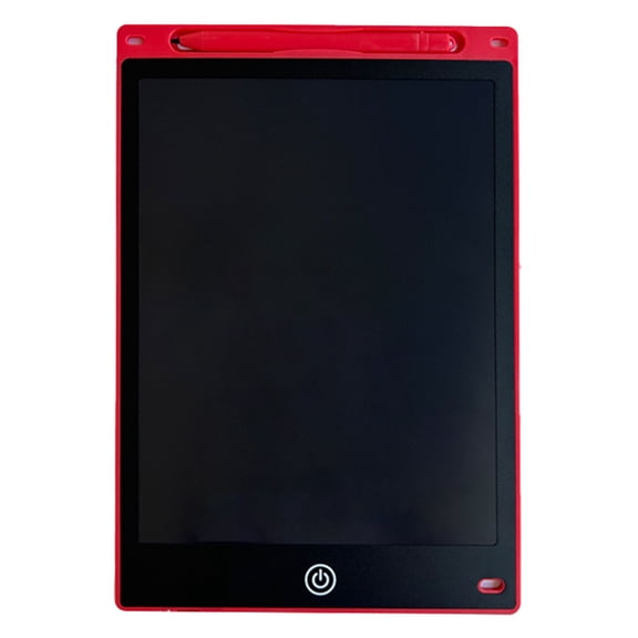 LCD Writing Tablet 10in Full Screen Replaceable Button Battery Red Portable Handwriting Pad for Kids
