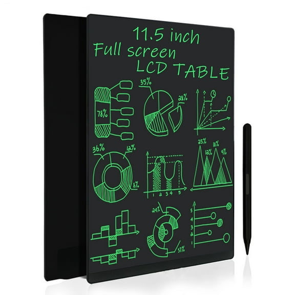 LCD Writing Tablet 11.5 Inch Monochrome Screen with 2 Stylus Drawing Writing Taking Notes Leaving Messages for Toddlers Boys Girls & Adults Black