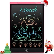 جهاز لوحي للكتابة بشاشة LCD من Cimetech، لوحة رسم قابلة لإعادة الاستخدام مقاس 12 بوصة للأطفال، لوحة رسم ملونة على الشاشة مع قلم، لعبة للأطفال بعمر 3 4 5 6 7 8 سنوات، هدايا للأطفال والكبار، وردي