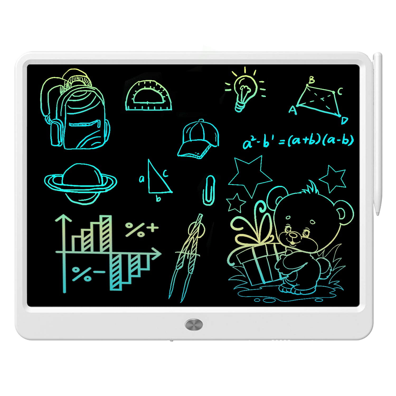 LCD Writing Tablet 15 Inches Colorful Screen Drawing Pad, Doodle and  Scribbler Boards for Kids, Electronic Educational Learning Toys for 12  Year