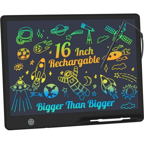LCD Writing Tablet,16 Inch Colorful Screen Rechargeable Doodle Board Toddler Educational Toys for 3 4 5 6 Years Old Boys Girls Reusable Portable Drawing Tablet Christmas Toys Gifts for Kids