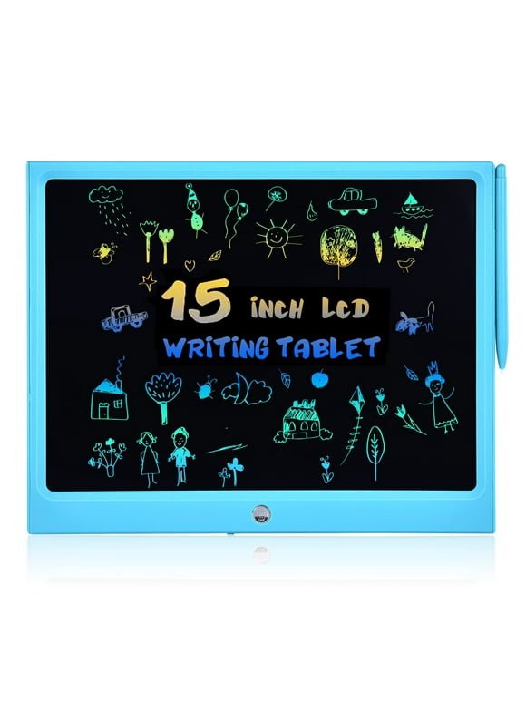 LCD Writing Tablet, Cimetech 15 inch Large Colorful Screen Writing Pad Drawing Pad, Doodle and Scribbler Board for Kids,Educational Learning Toys Back-to-school Gifts for 3-12 Year Old Girls Boys-Blue