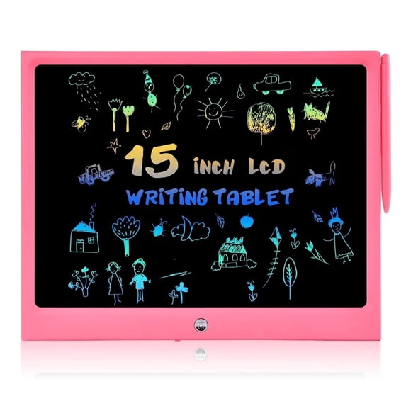 15 inch LCD Writing Tablet, Cimetech Large Screen Drawing Pad, Scribbler and Doodle Board for Kids, Educational Learning Travel Essentials Toys Easter Gifts for 3-12 Year Old Girls Boys, Pink