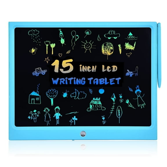 Cimetech LCD Writing Tablet, 15 inch Large Screen Drawing Pad, Doodle and Scribbler Board for Kids, Educational Learning Travel Essentials Toys Gifts for 3-12 Year Old Girls Boys, Blue