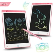 LCD Writing Tablet, EEEkit 12in Electronic Writing Board, Erasable Drawing Doodle Pad for Girls/Boys - Pink