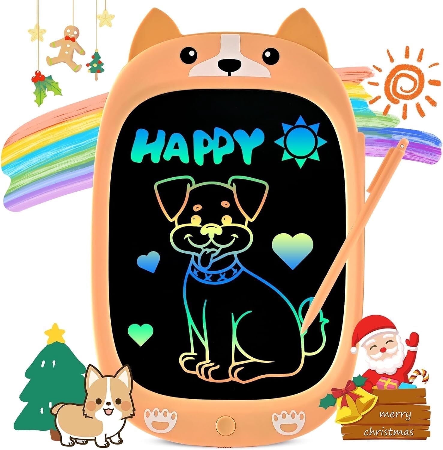 10 Inch LCD Writing Tablet for Kids, Puppy Theme Drawing Pad and Doodle Board for Ages 3-8, Erasable Reusable Electronic Drawing Pads, Travel Essentials Birthday and Festival Gifts for Boys and Girls