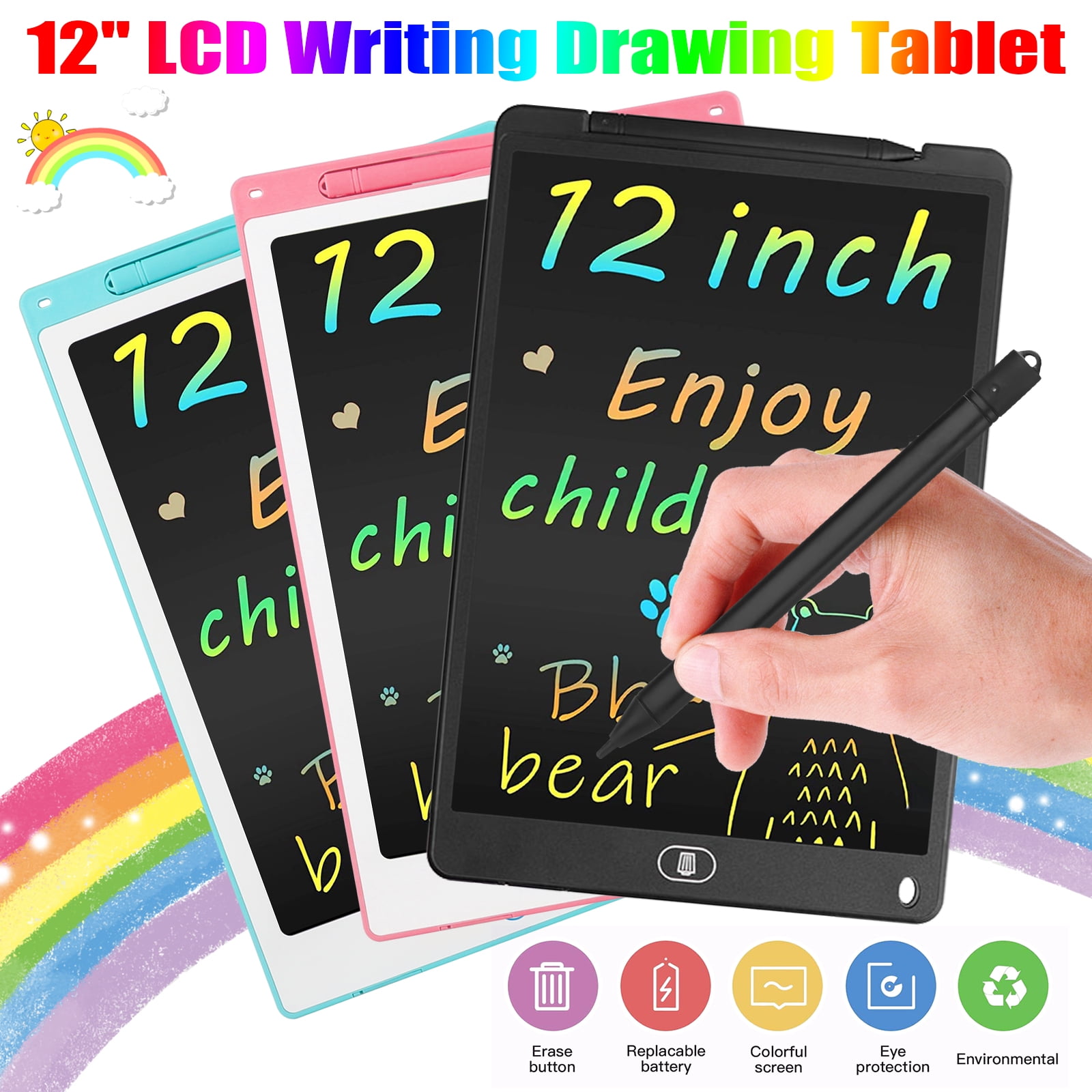 8.5 in LCD Writing Tablet, TSV Colorful Screen Drawing Pad, Electronic  Educational Learning Toys for Over 3-Year-Old Boys and Girls - Red