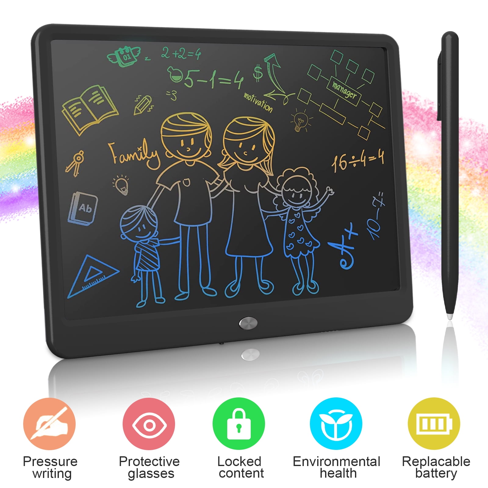 GIGART LCD Writing Tablet for Kids 15 Drawing Board Reusable Electronic Doodle  Pad Portable Scribbler Boards Doodle Board for Kids Ages 4-8Purple 