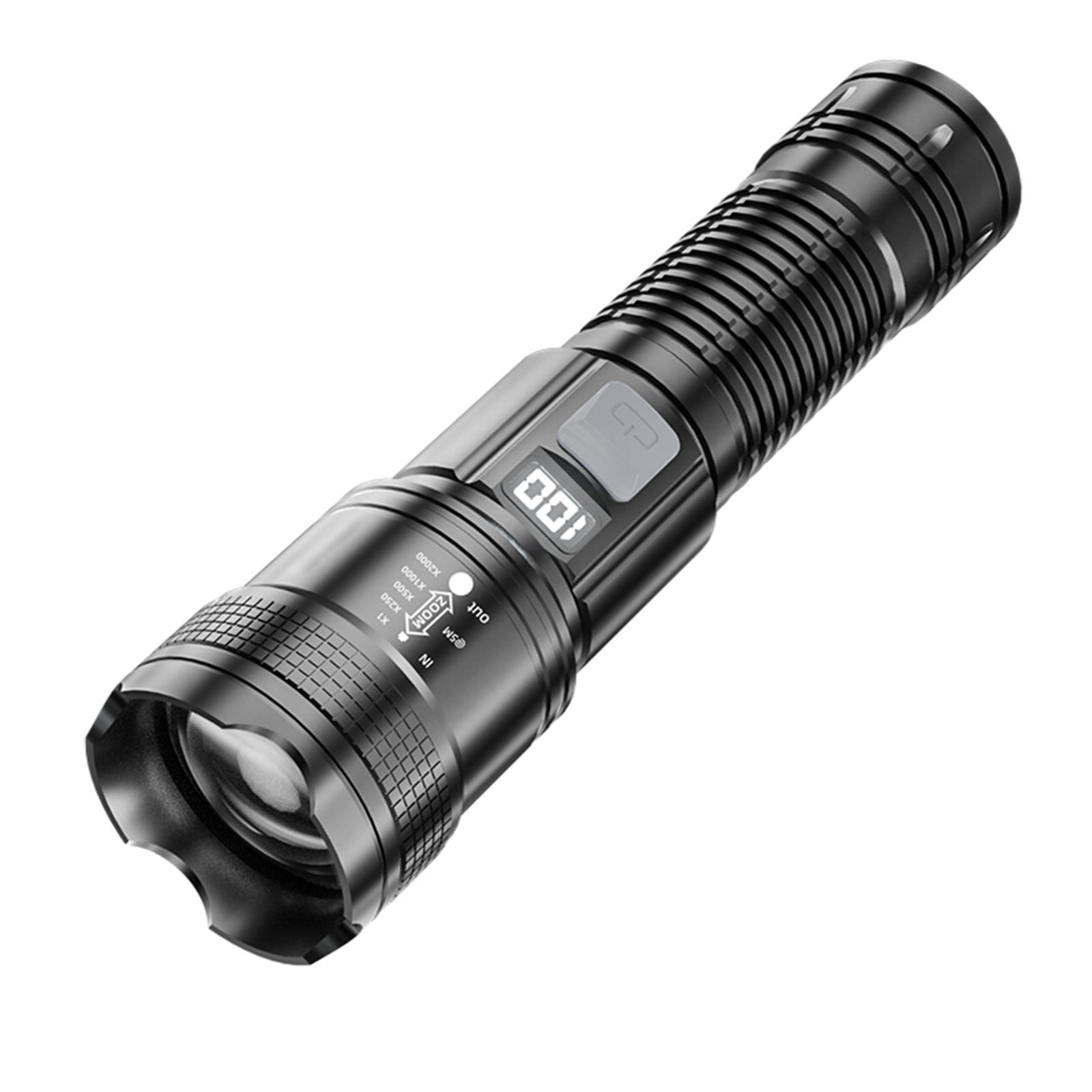LCD battery flashlight super bright flashlight with variable focus and ...