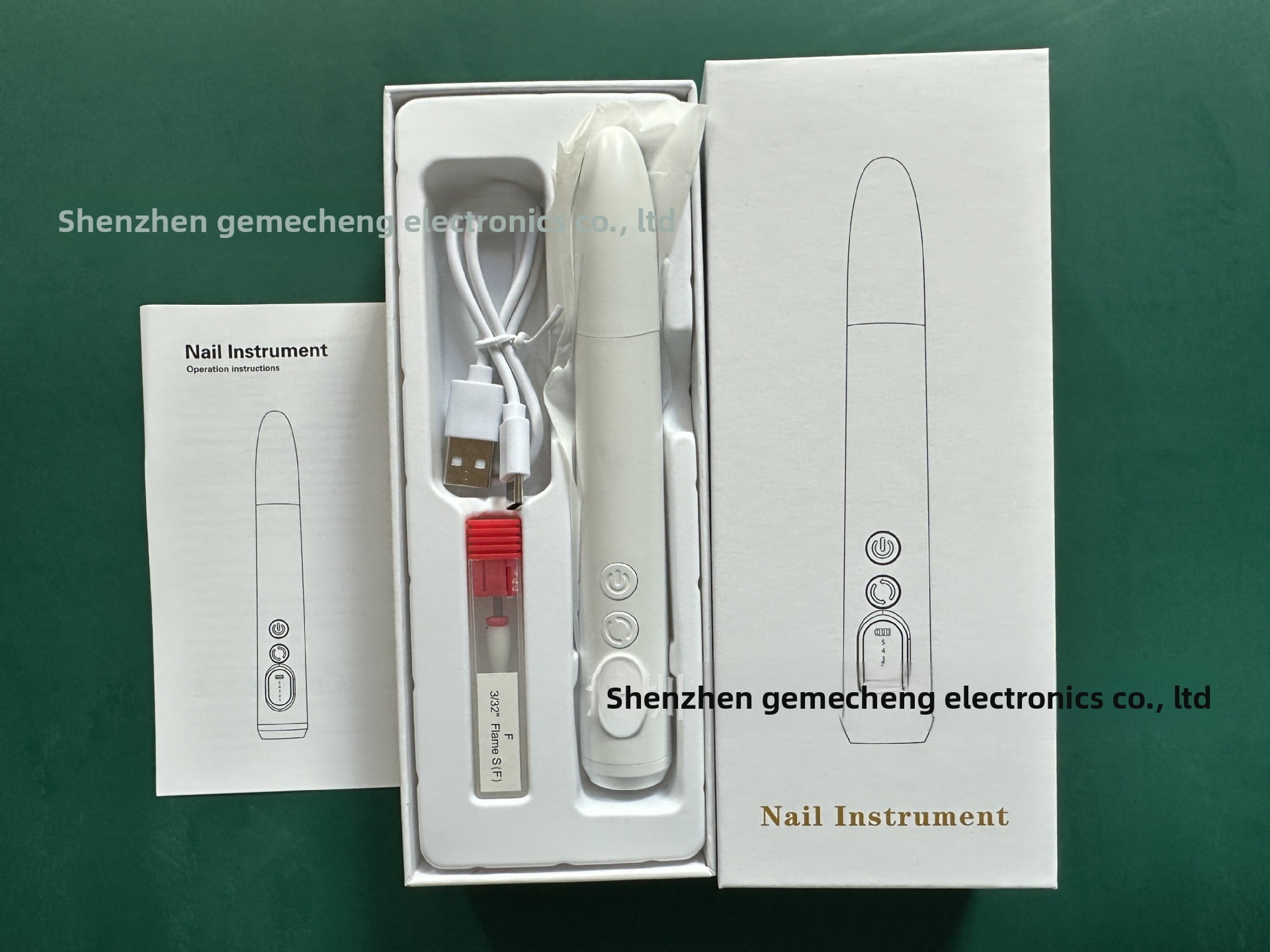 LCD display nail drill machine - Rechargeable electric nail file with LED display, 30,000 rpm portable nail sander.