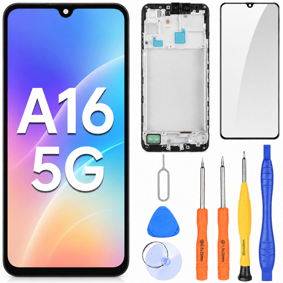 LCD for Samsung Galaxy A16 5G Screen Replacement | LCD,with Frame,with tools kit,for A166e A166u A166p s166v S166dl,(Not for 4G)