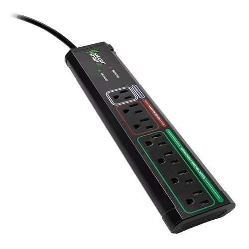 Smart Strip ECG-7MVR Energy Saving Surge Protector with Autoswitching Technology, 7 Outlet 1 Pack