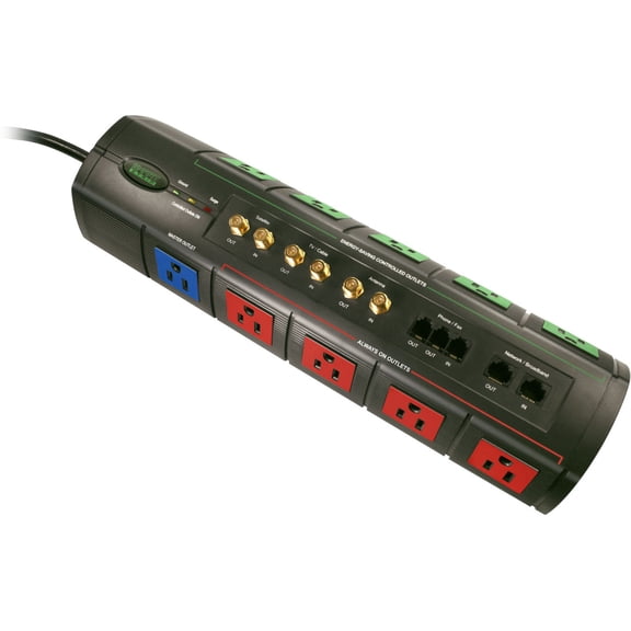 Smart Strip KCG-7MVR Energy Saving Surge Protector with Autoswitching Technology, 7 Outlet 2 Pack