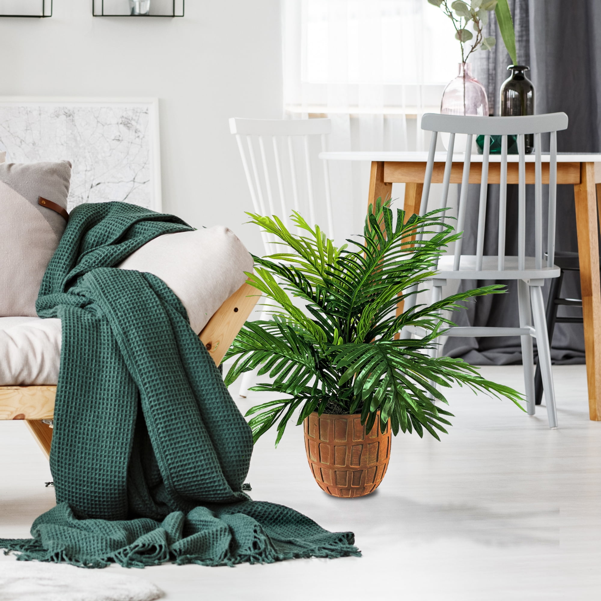 LCG Florals Artificial Plant, Phoenix Palm Plant, 2.67 ft, Terra Cotta Planter