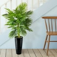 thumbnail image 1 of LCG Florals 4ft Artificial Palm Plant, Faux Palm Tree with Black Ribbed Planter, Tall Indoor Decorative Fake Plant for Home or Office, 1 of 7