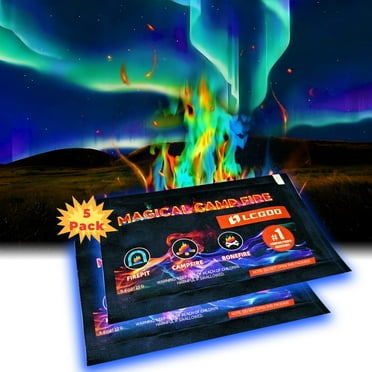LCGOD Fire Color Changing Packets Fire Pit, Last Longer Magical Color Flames for Campfires, Camping Essentials Accessories Christmas Decorations Gift for Fire Pit & Outdoor Fireplaces(5PCS)