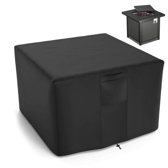 LCGOD Heavy Duty Square Fire Pit Cover, 100% Waterproof, 32x32x24 Inches, Fits 30-32 Inch Outdoor Gas/Wood Burning Fire Pits & Fire Tables