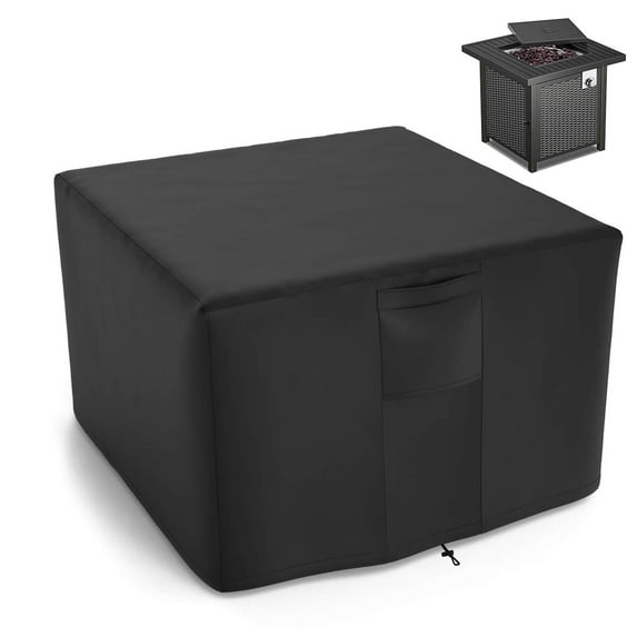 LCGOD Heavy Duty Square Fire Pit Cover, 100% Waterproof, 32x32x24 Inches, Fits 30-32 Inch Outdoor Gas/Wood Burning Fire Pits & Fire Tables