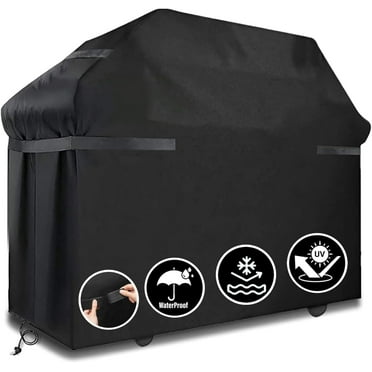 LCGOD Grill Cover, Heavy Duty BBQ Gas Grill Cover with Adjustable Straps, 60 inch All Weather Protection for Weber BBO, Char Broil, Gas Grill