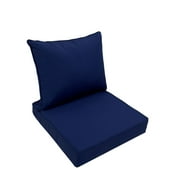 LCGOD Outdoor Chair Cushions Waterproof & Fade-Resistant, Deep Seat Cushion Set, 22x22 Inch, Blue