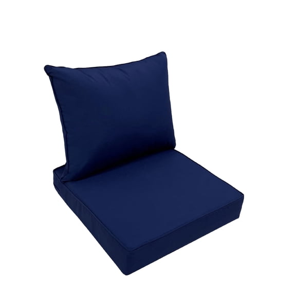 LCGOD Outdoor Chair Cushions Waterproof & Fade-Resistant, Deep Seat Cushion Set, 22x22 Inch, Blue