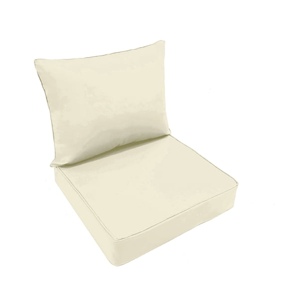 LCGOD Outdoor Chair Cushions Waterproof & Fade-Resistant, Deep Seat Cushion Set, 22x22 Inch, White
