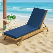 LCGOD Outdoor Chaise Lounge Cushions, 72x21x3 inch Patio Recliner Chair Cushion with Ties, High-Density Foam Chair Cushion for Outdoor Furniture, Dark Blue