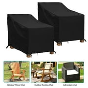 LCGOD Patio Chair Covers, Outdoor Lawn Furniture Covers 100% Waterproof, Lounge Deep Seat Large Cover with 600D Heavy Duty Oxford Cloth, 35" W x 39" D x 31" H（2PCS）