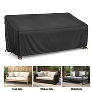 LCGOD Patio Sofa Cover Waterproof, 3-Seater Deep Lounge Loveseat Cover, Lawn Patio Furniture Cover, Heavy Duty Outdoor Couch Cover with Handle, 83" W x 39" D x 28" H