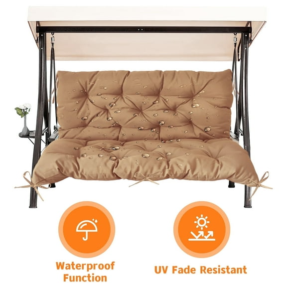 LCGOD Patio Bench Cushion, for Outdoor Swing Chair, Waterproof & Fade Resistant, 60x40x4 in, Coffee