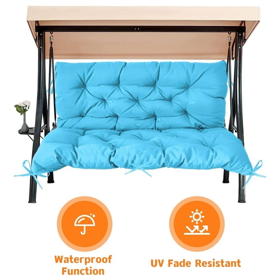 LCGOD Patio Bench Cushion, for Outdoor Swing Chair, Waterproof & Fade Resistant, 60x40x4 in, Blue
