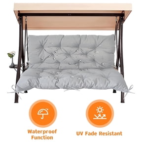 LCGOD Patio Bench Cushion, for Outdoor Swing Chair, Waterproof & Fade Resistant, 60x40x4 in, Gray