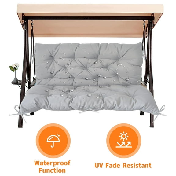 LCGOD Patio Bench Cushion, for Outdoor Swing Chair, Waterproof & Fade Resistant, 60x40x4 in, Gray