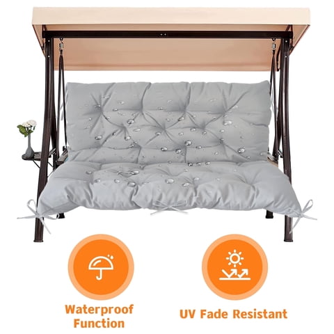 LCGOD Patio Bench Cushion, for Outdoor Swing Chair, Waterproof & Fade Resistant, 60x40x4 in, Gray