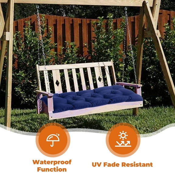 LCGOD Outdoor Bench Cushion 60x40x4 Inch Waterproof Swing Cushionsfor Patio Furniture - Dark Blue