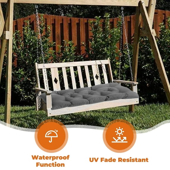 LCGOD Outdoor Bench Cushion 60x40x4 Inch Waterproof Swing Cushionsfor Patio Furniture - Gray