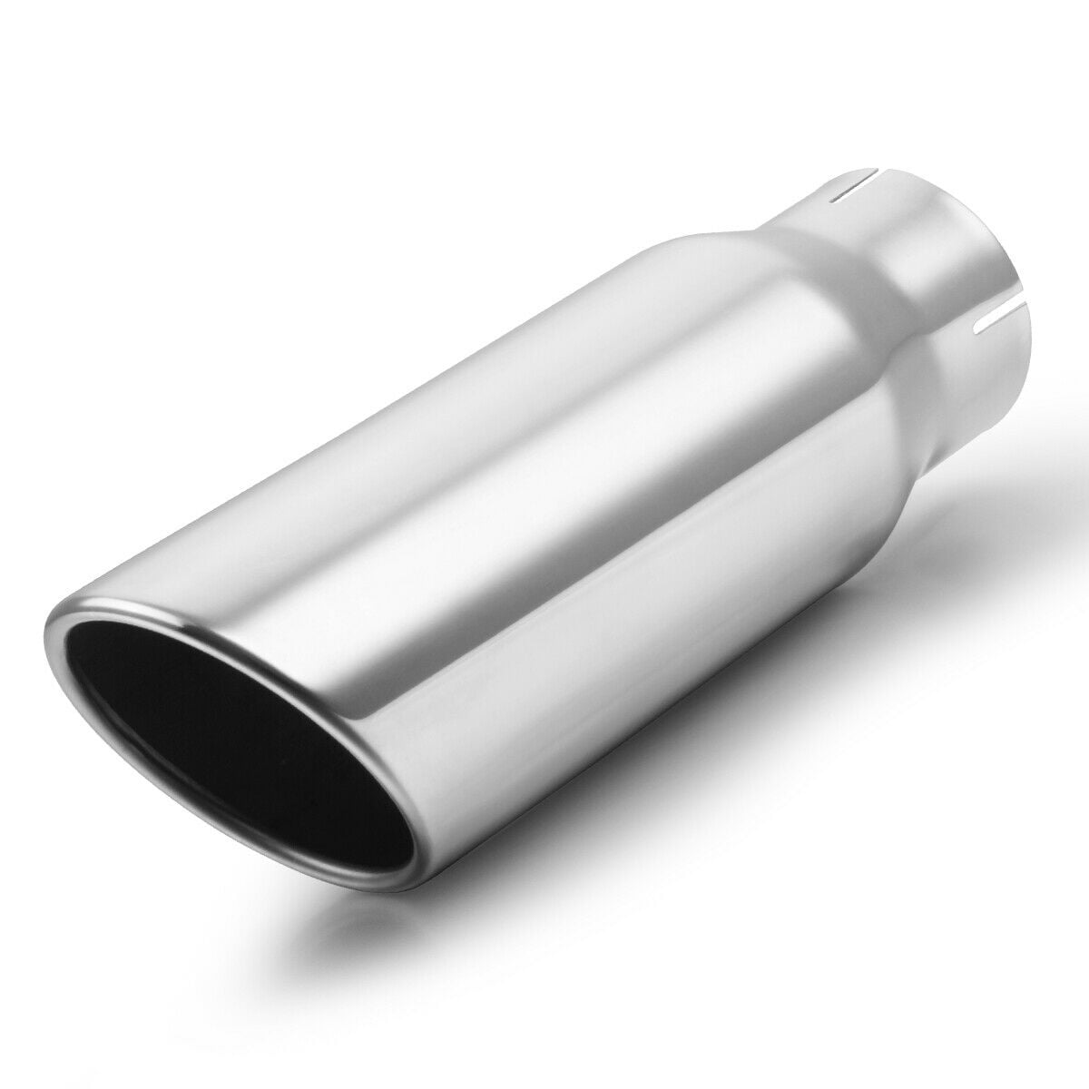 LCGP 3" Inlet Exhaust Tip 4" inch Outlet 12" Long Clamp on Stainless Steel Exhaust Tailpipe Tip